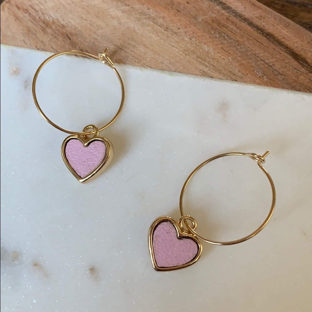 Gold Heart Hoop Earrings